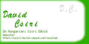 david csiri business card